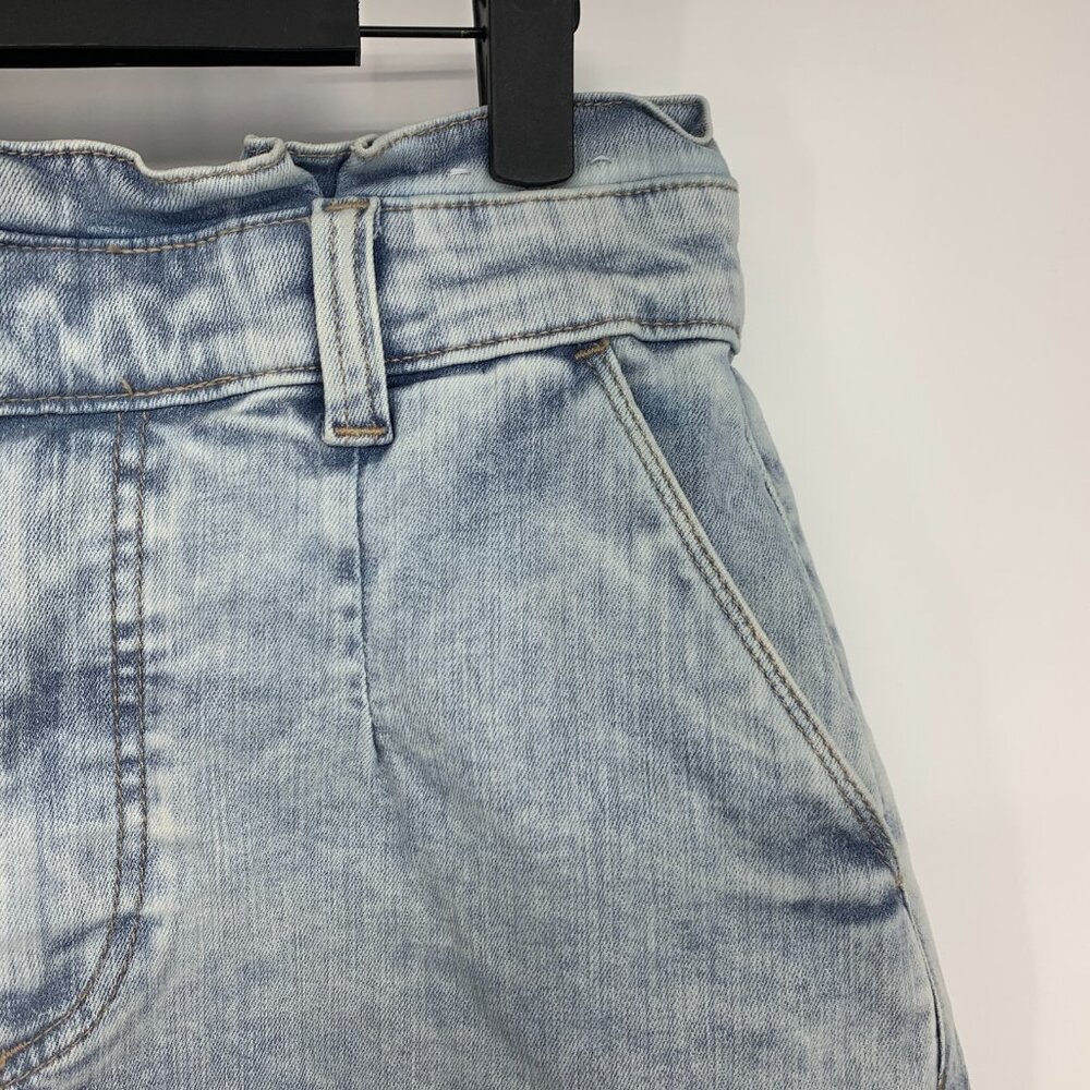 Express Denim Shorts Shortie Super High Rise Blue Cuffed Paperbag - Picture 5 of 10